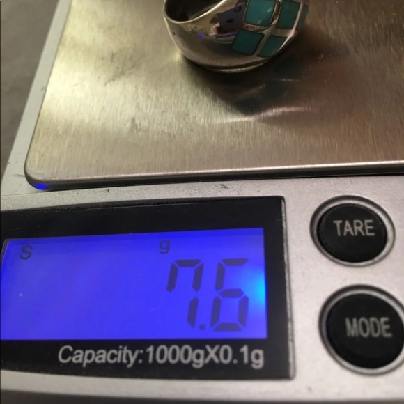 Vintage Turquoise Inlaid 925 Dome Ring - Picture 11 of 11